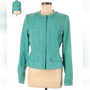 Eli Tahari, teal colored womenz jacket, size M.